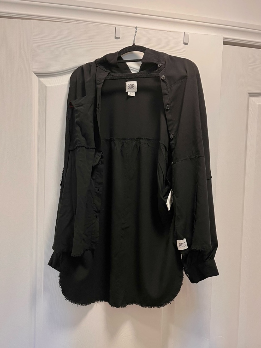 Urban Outfitters BDG Black Button-Up Lightweight Shirt